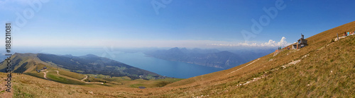 Monte Baldo. Italy. Walking one-day hikes through narrow stony paths.