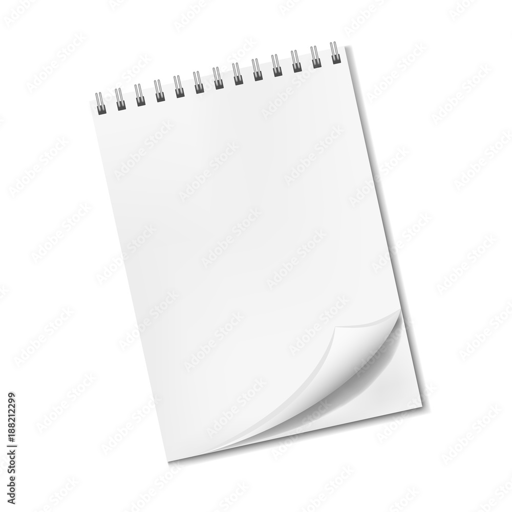 Notebook empty sketchbook blank page notepad Vector Image