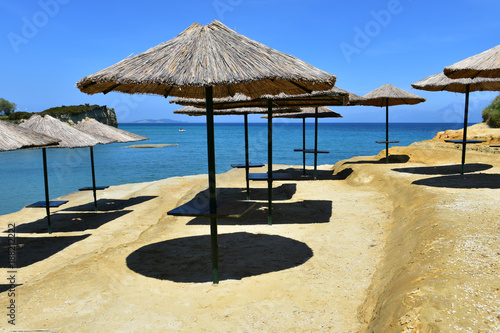 Sunny day with no people on Canal D   amour Beach  Sidari  Corfu Island  Greece
