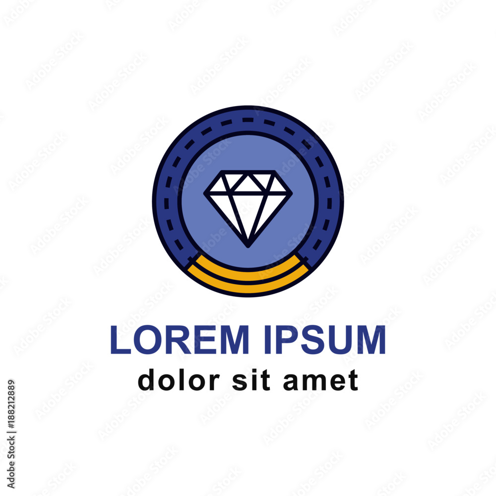 Diamond Badge Round Logo Vector Diamond Badge Round Logo Vector