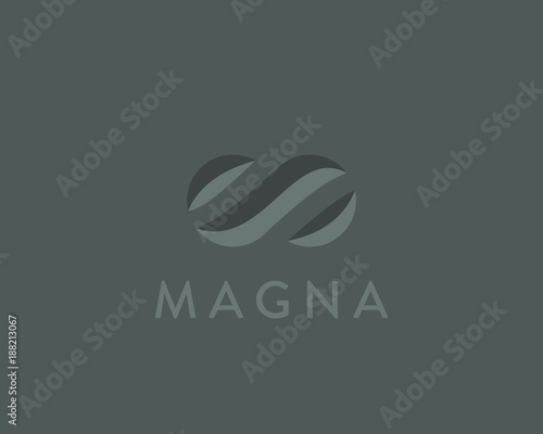Abstract infinity logo design. Ribbon vector logotype.
