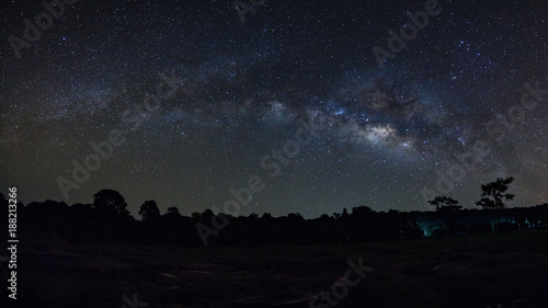 Starry night sky and milky way galaxy with stars and space dust in the universe