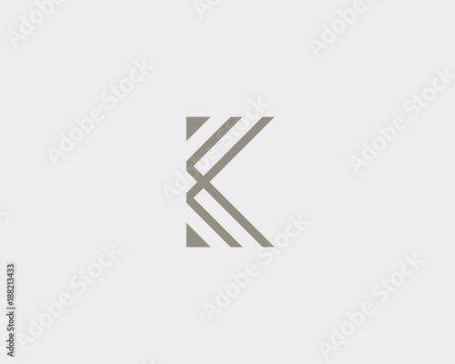 Abstract letter K logo design. Linear elegant vector icon symbol. Premium business finance media monogram logotype.