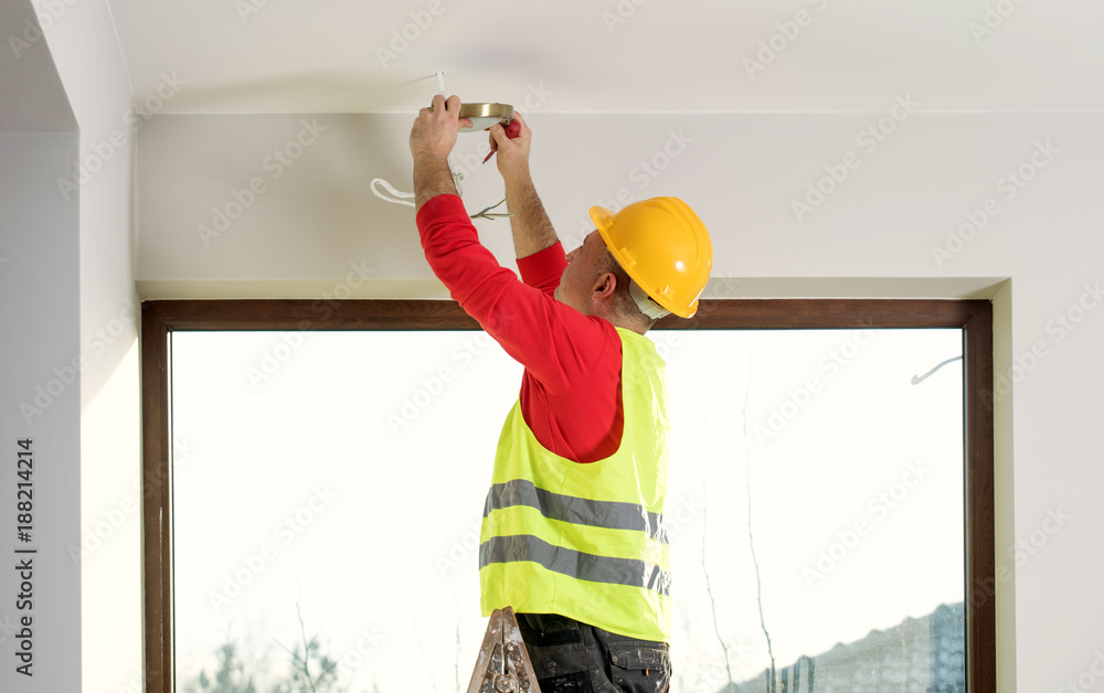 professional electrician at work