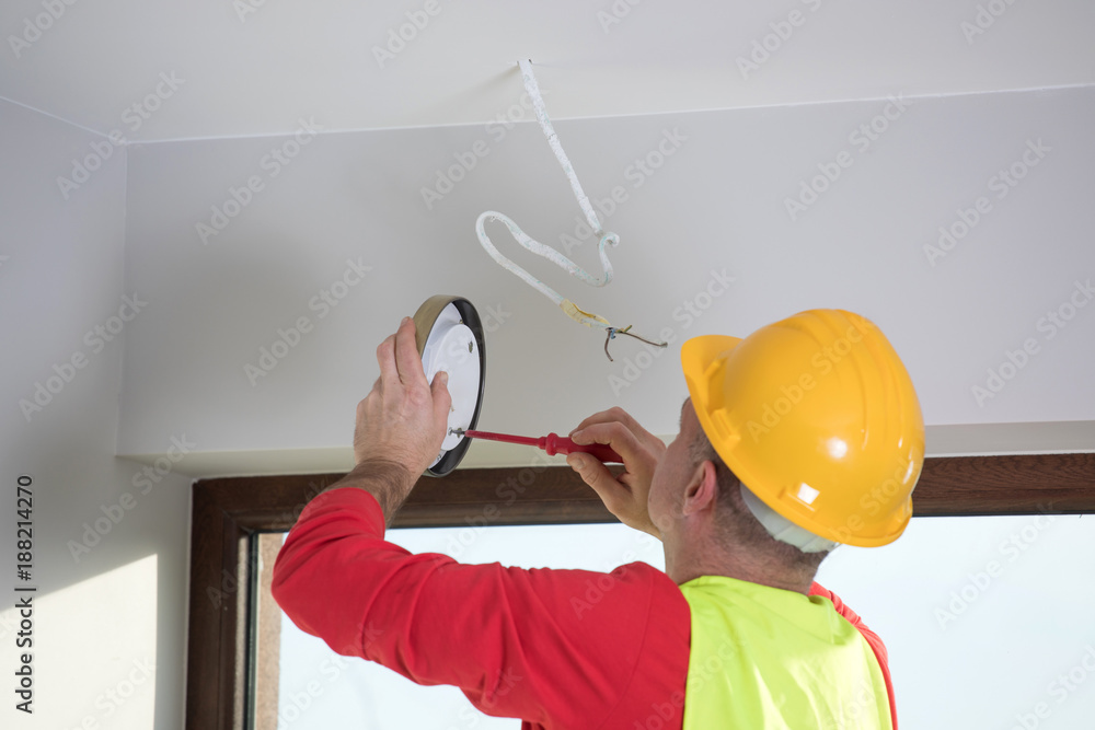 professional electrician at work