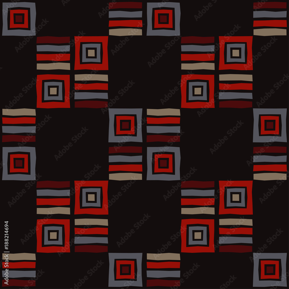 Seamless geometric pattern. Striped and square pattern. Textile rapport. Seamless geometric pattern. Striped and square pattern. Textile rapport.