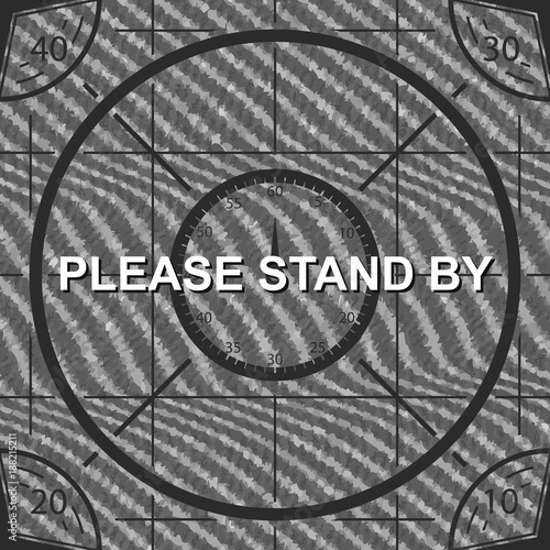 Old tv test screen with glitch effect, vector background