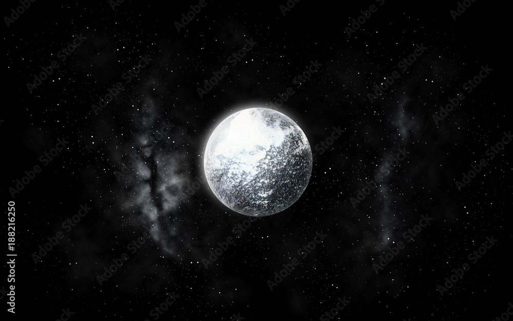 planet and stars in space