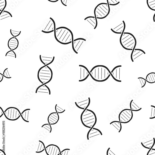 Dna seamless pattern background. Business flat vector illustration. Medecine molecule sign symbol pattern.