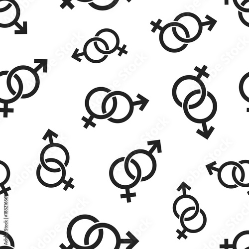 Gender seamless pattern background. Business flat vector illustration. Men and women concept sign symbol pattern.