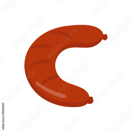 Grilled sausage cartoon vector Illustration