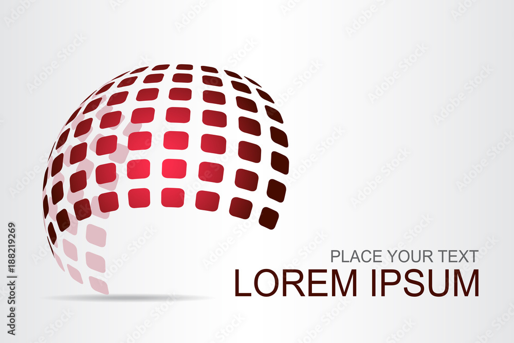 Logo stylized spherical surface with abstract shapes Logo stylized spherical surface with abstract shapes