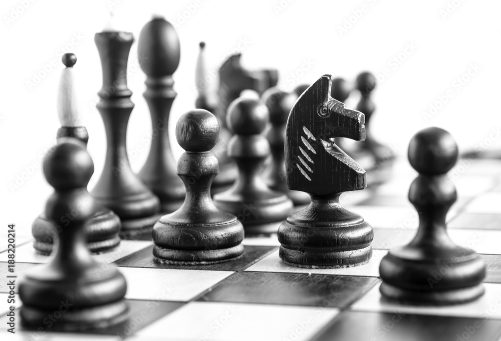 Chess photographed on a chess board Chess photographed on a chess board