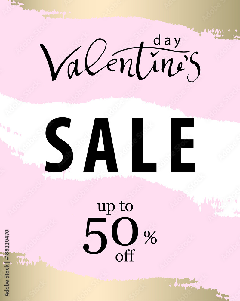 Valentine s Day Sale Banner. Trendy Romantic Elegant background for invitation cards, posters, greetings, wallpaper, social media,seasonal clearance. Vector