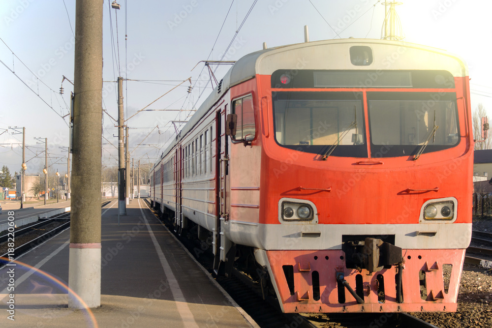 Old passenger train, red