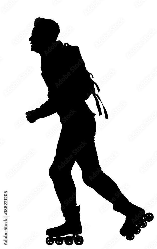 Roller Skate Silhouette Clip Art