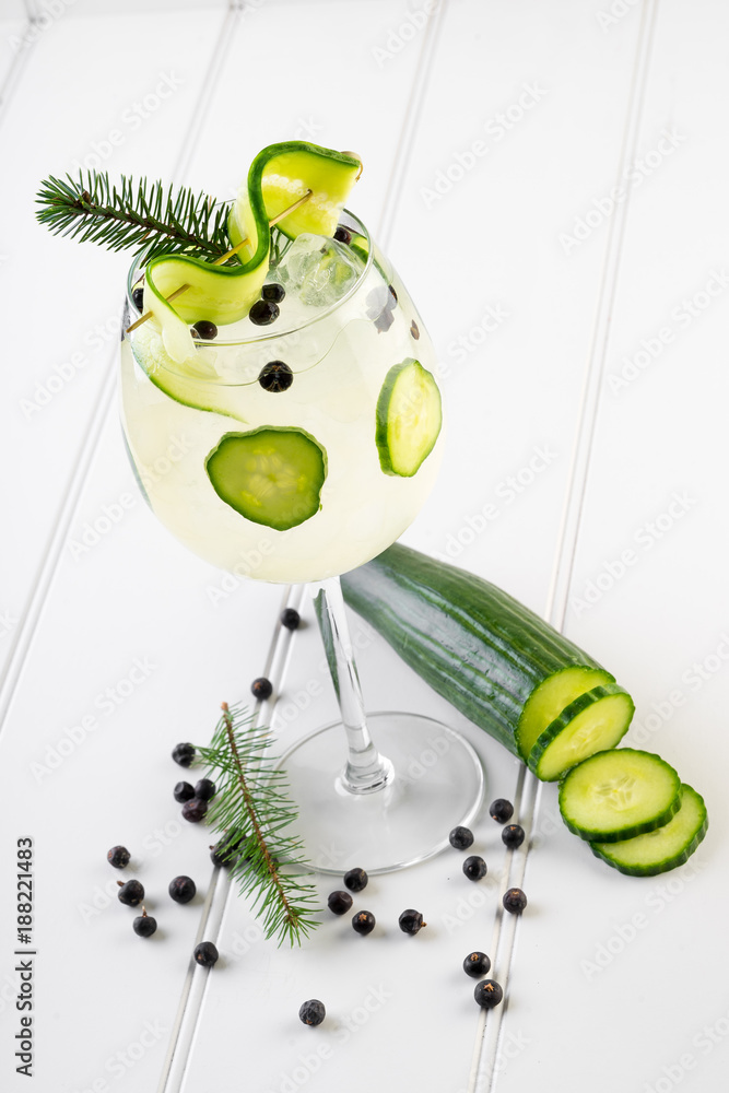 fancy gin and tonic selection drink alcohol cocktail craft fresh fruit spices mint glass bar