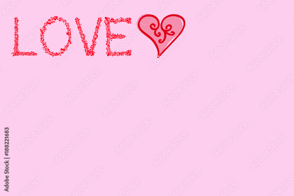 Love minimalistic pink background, concept of Valentine`s day. Place for your text