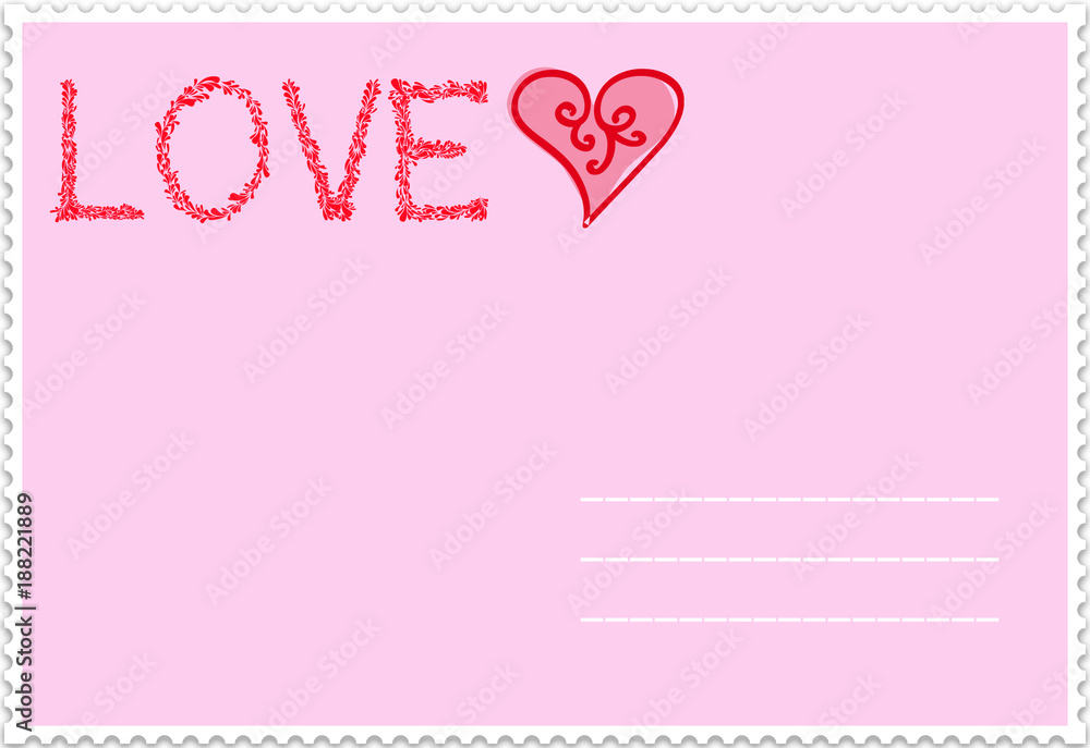 Love minimalistic pink background, concept of Valentine`s day. Place for your text. Greeting card for Valentine`s day