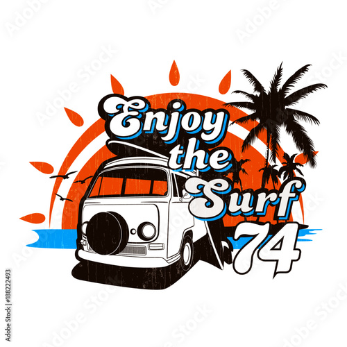 Enjoy the Surf 74 vector graphic print design