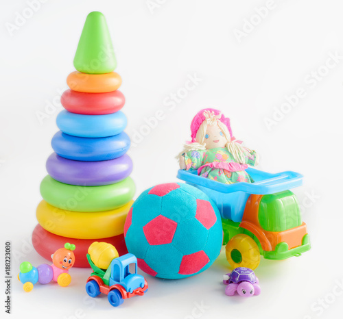 toys collection isolated on white background.