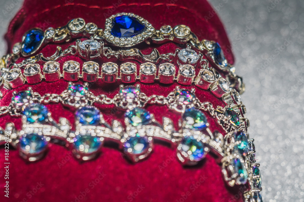 Obraz premium Silver Bracelets with Zirconia