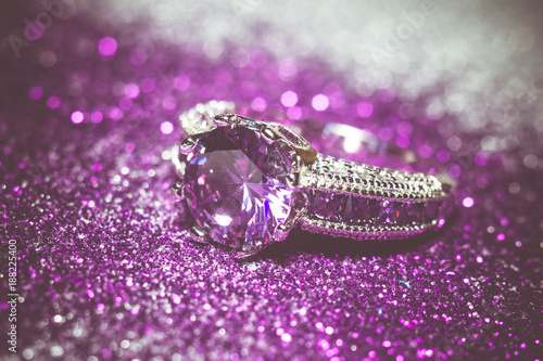 Silver Ring with Purple Zircon Retro