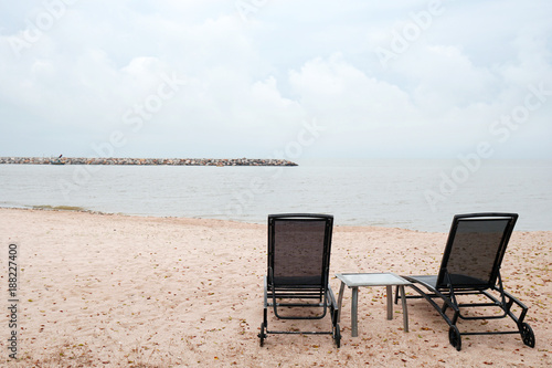 beach chair on the beach