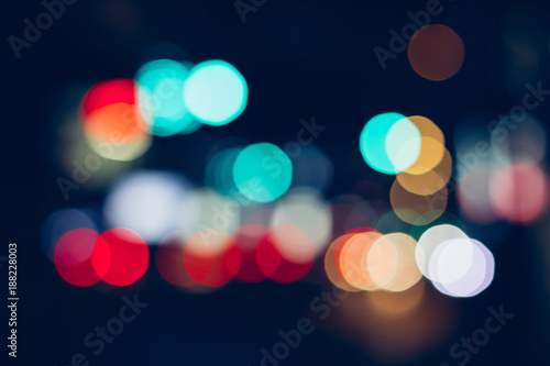 Abstract Bokeh blurred color light.