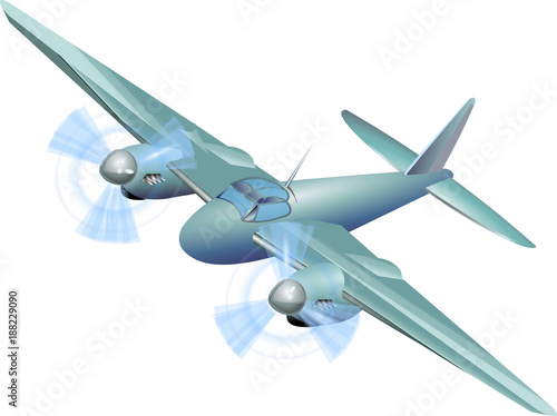 Papier peint Cartoon bomber jet vector illustration isolated on white background