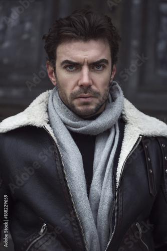 Fashion portrait of young handsome man.