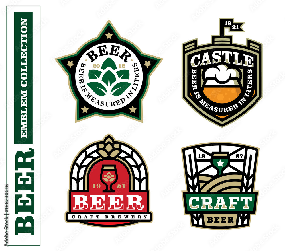 Fototapeta premium Modern professional label set for a craft beer