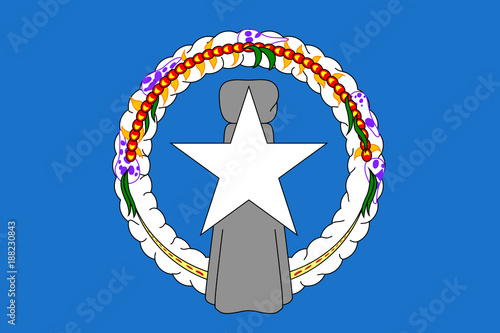 Flag Northern Mariana Islands flat style . The icon of national symbol. State sign in flat style on the entire page as vector illustration