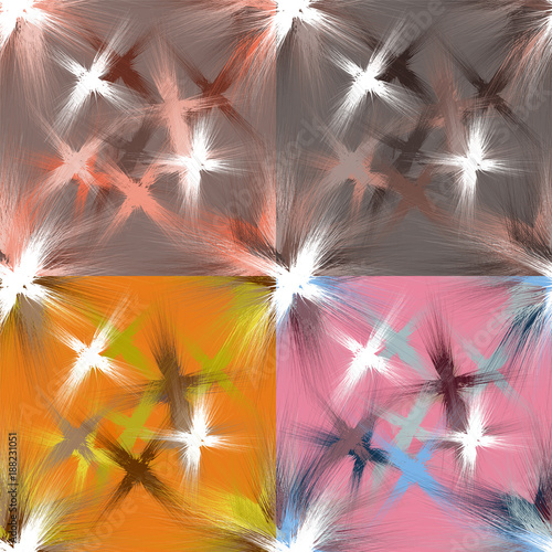 Set of seamless grunge stained patterns with colorful splashes for web design