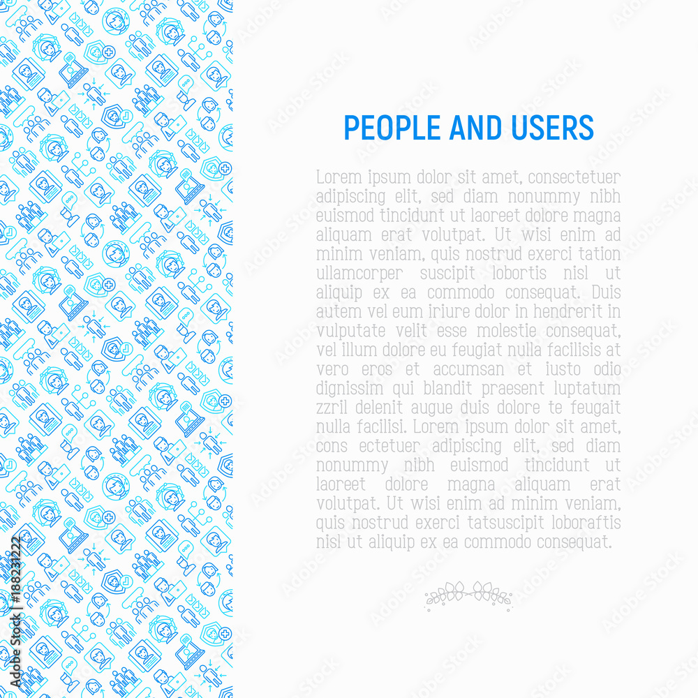 custom made wallpaper toronto digitalPeople and users concept with thin line icons: management, communication, human resources, teamwork, candidate. Modern vector illustration, web page template.