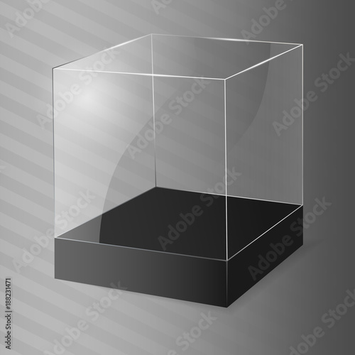 Glass Cube. Vector illustration.