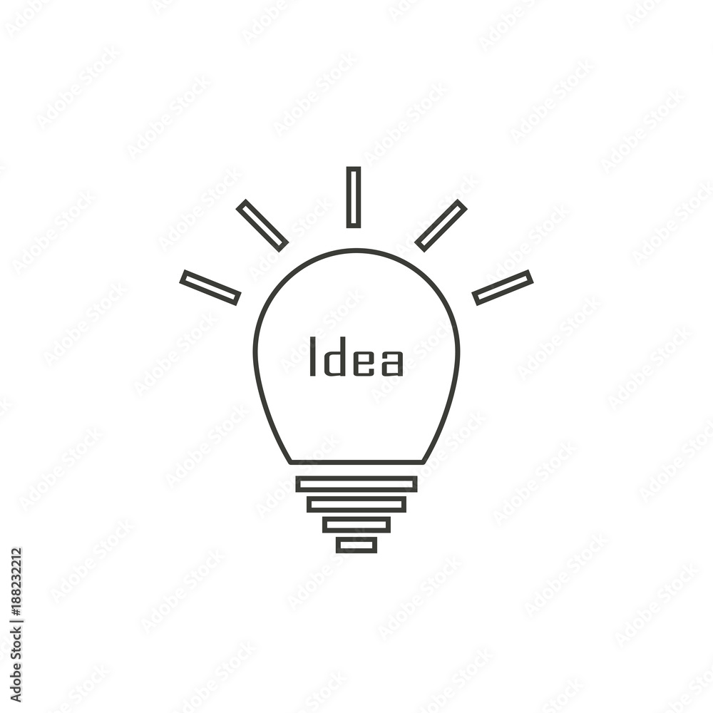 Transparent light bulb icon with text : Idea Transparent light bulb icon with text : Idea