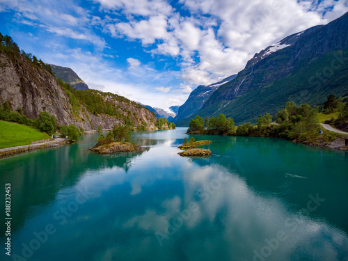 Fototapeta Naklejka Na Ścianę i Meble -  Beautiful Nature Norway aerial photography.