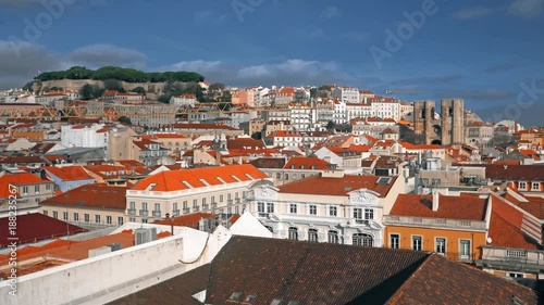 Lisbon Panorama. Aerial view. Lisbon is the capital and the largest city of Portugal. Lisbon is continental Europe's westernmost capital city and the only one along the Atlantic coast.