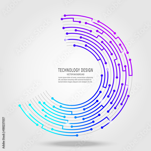 Abstract technology circuit board circle background