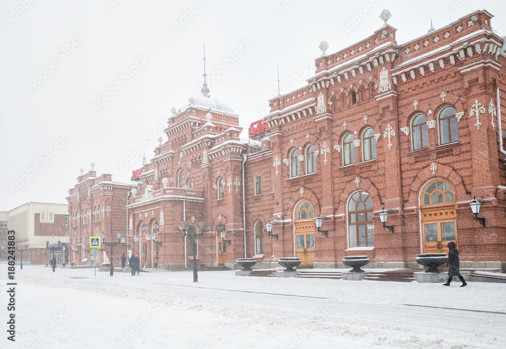Winter, snowfall in Kazan