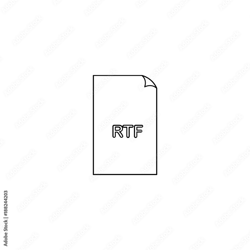 Rtf format document line icon, outline vector sign, linear style pictogram isolated on white. File formats symbol, logo illustration. Editable stroke Rtf format document line icon, outline vector sign, linear style pictogram isolated on white. File formats symbol, logo illustration. Editable stroke