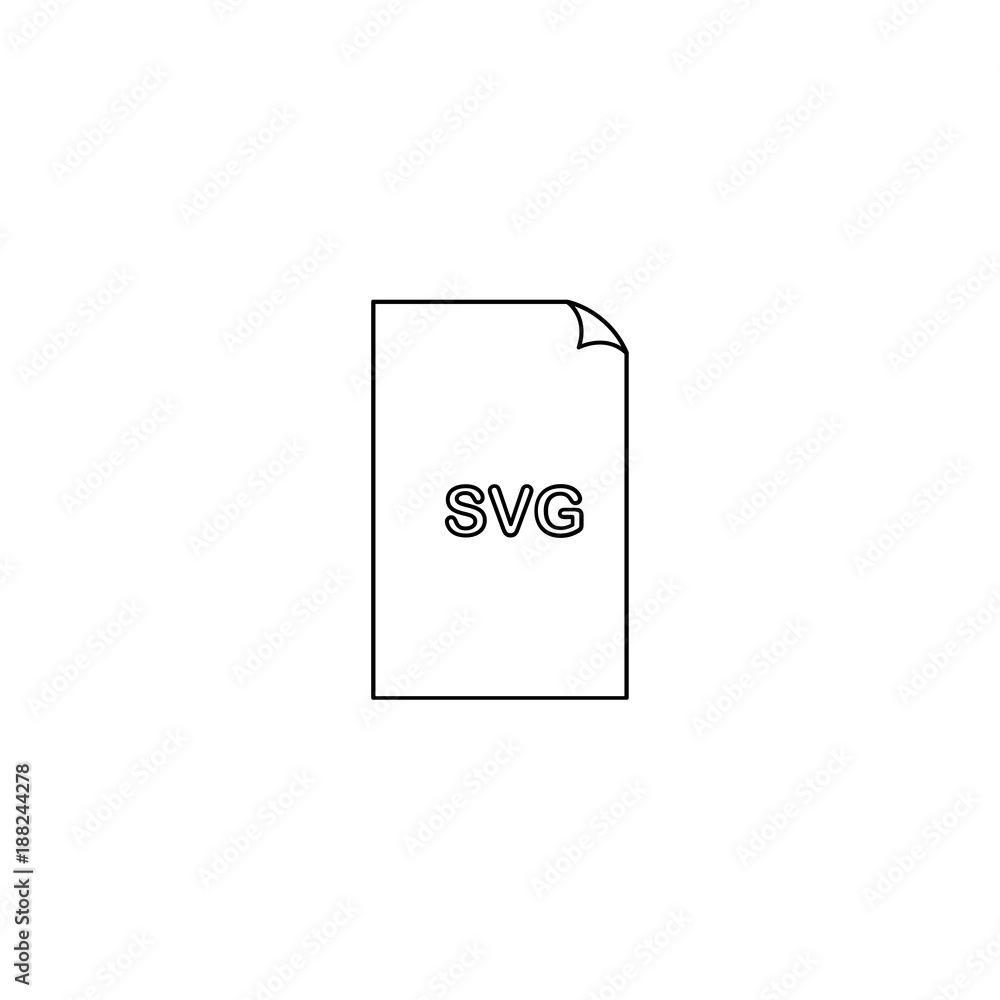 Svg format document line icon, outline vector sign, linear style pictogram isolated on white. File formats symbol, logo illustration. Editable stroke