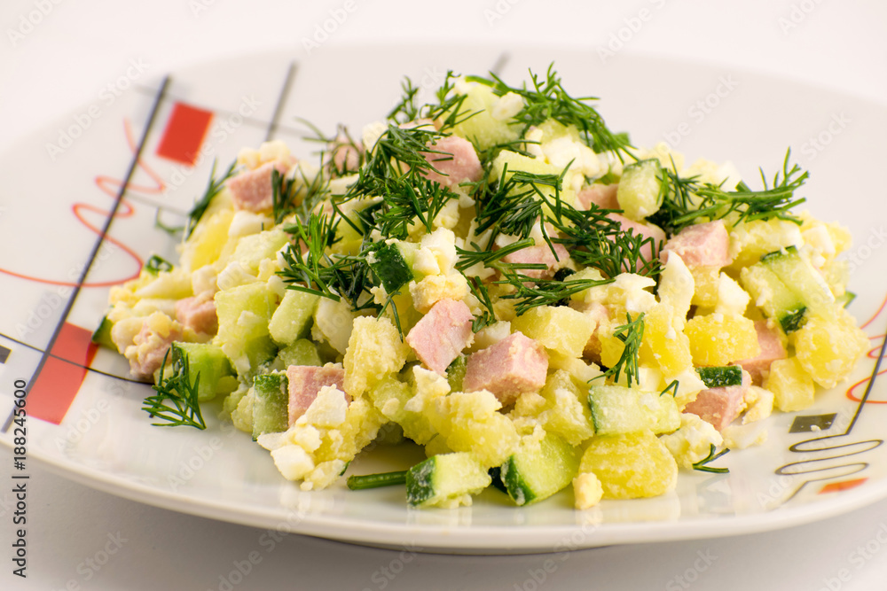 Salad Olivier. Traditional food in Russia Salad Olivier. Traditional food in Russia