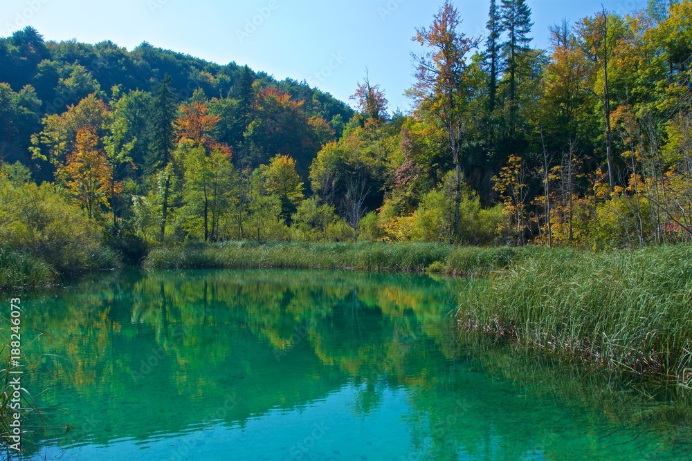 View of Plitvice Lakes National Park in Croatia View of Plitvice Lakes National Park in Croatia
