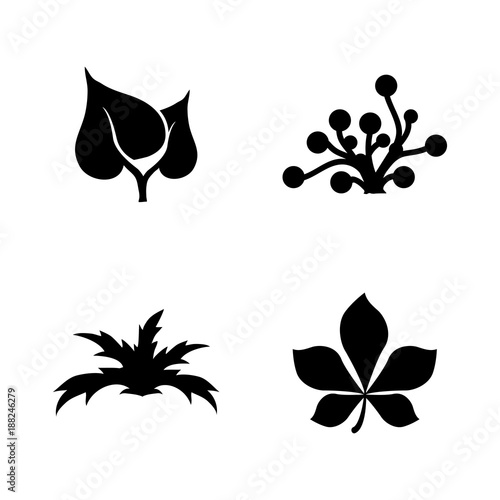 Plant. Simple Related Vector Icons Set for Video  Mobile Apps  Web Sites  Print Projects and Your Design. Black Flat Illustration on White Background.