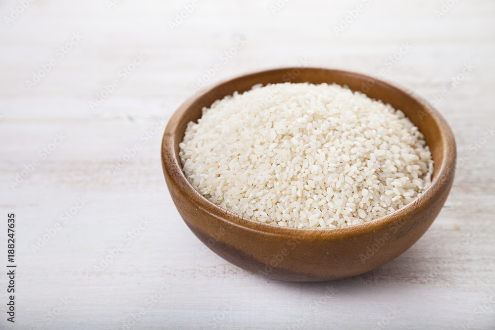 Raw rice in a bowl Raw rice in a bowl