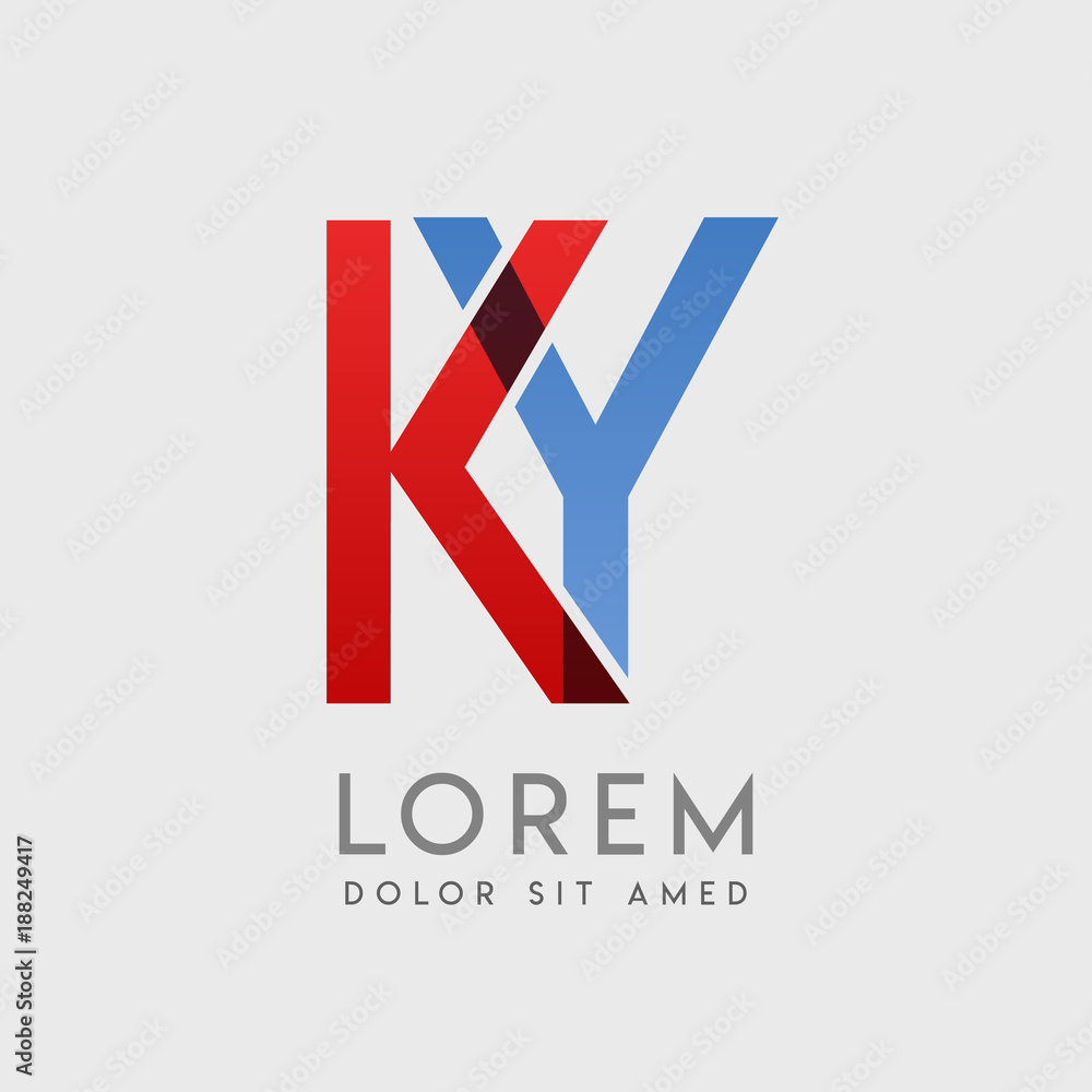 Fototapeta premium KY logo letters with