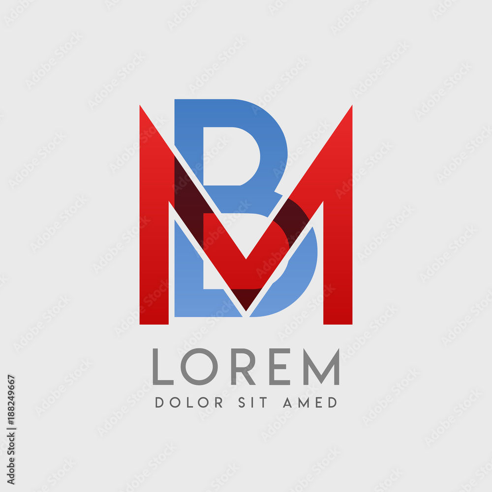 MB logo letters with "blue and red" gradation Stock Vector | Adobe Stock