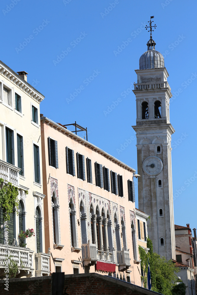 Ancient Bell tower in Venice Italy